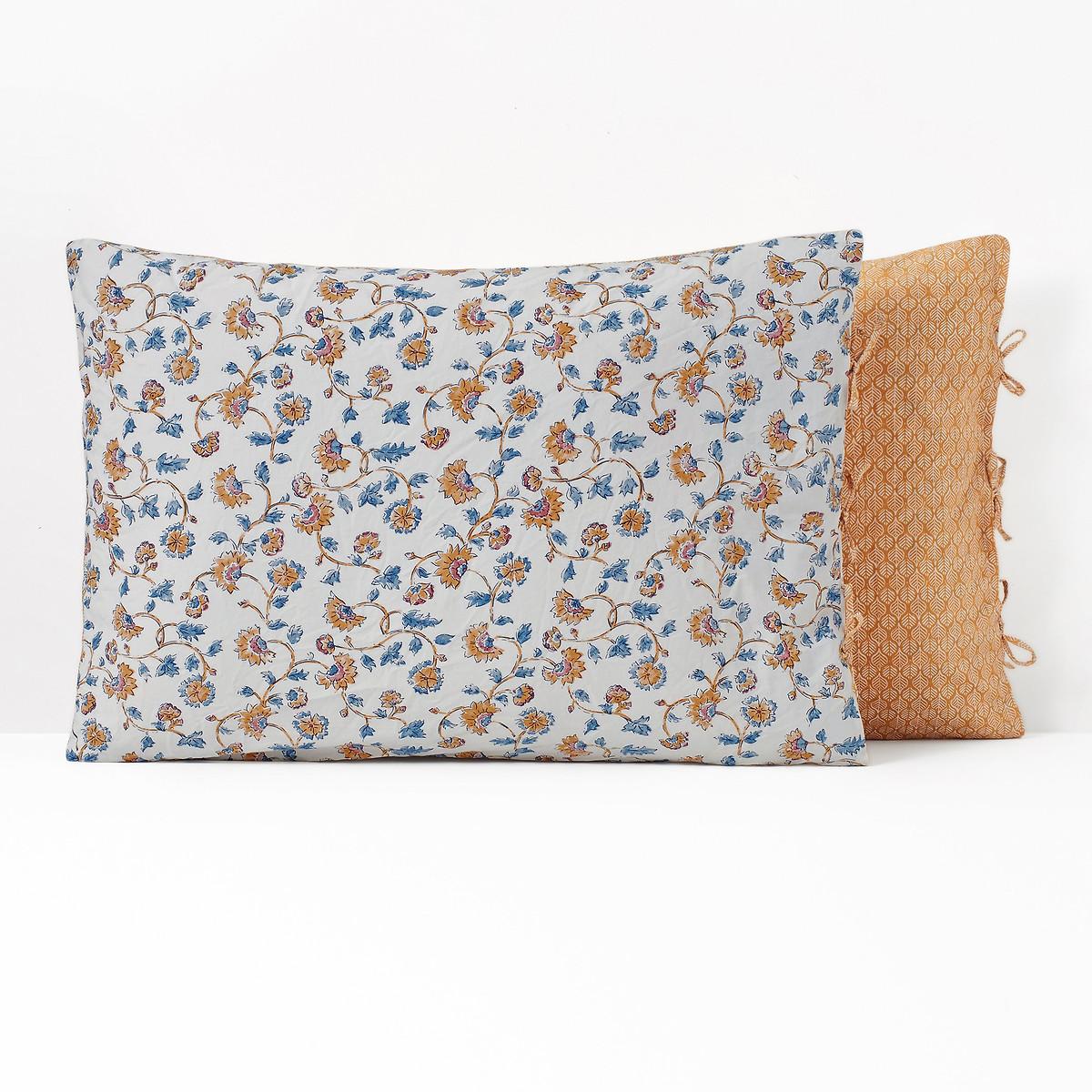 Indian Flower Floral 100% Washed Cotton Pillowcase – image 3