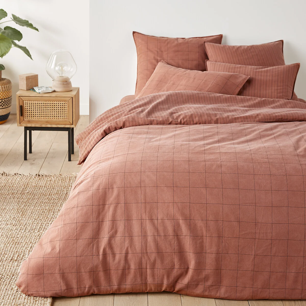 Monille Checked 100% Washed Cotton Pillowcase – image 4