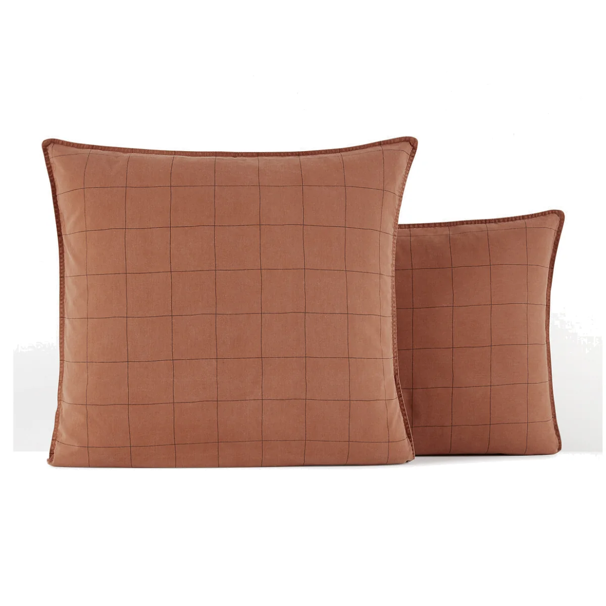 Monille Checked 100% Washed Cotton Pillowcase – image 1