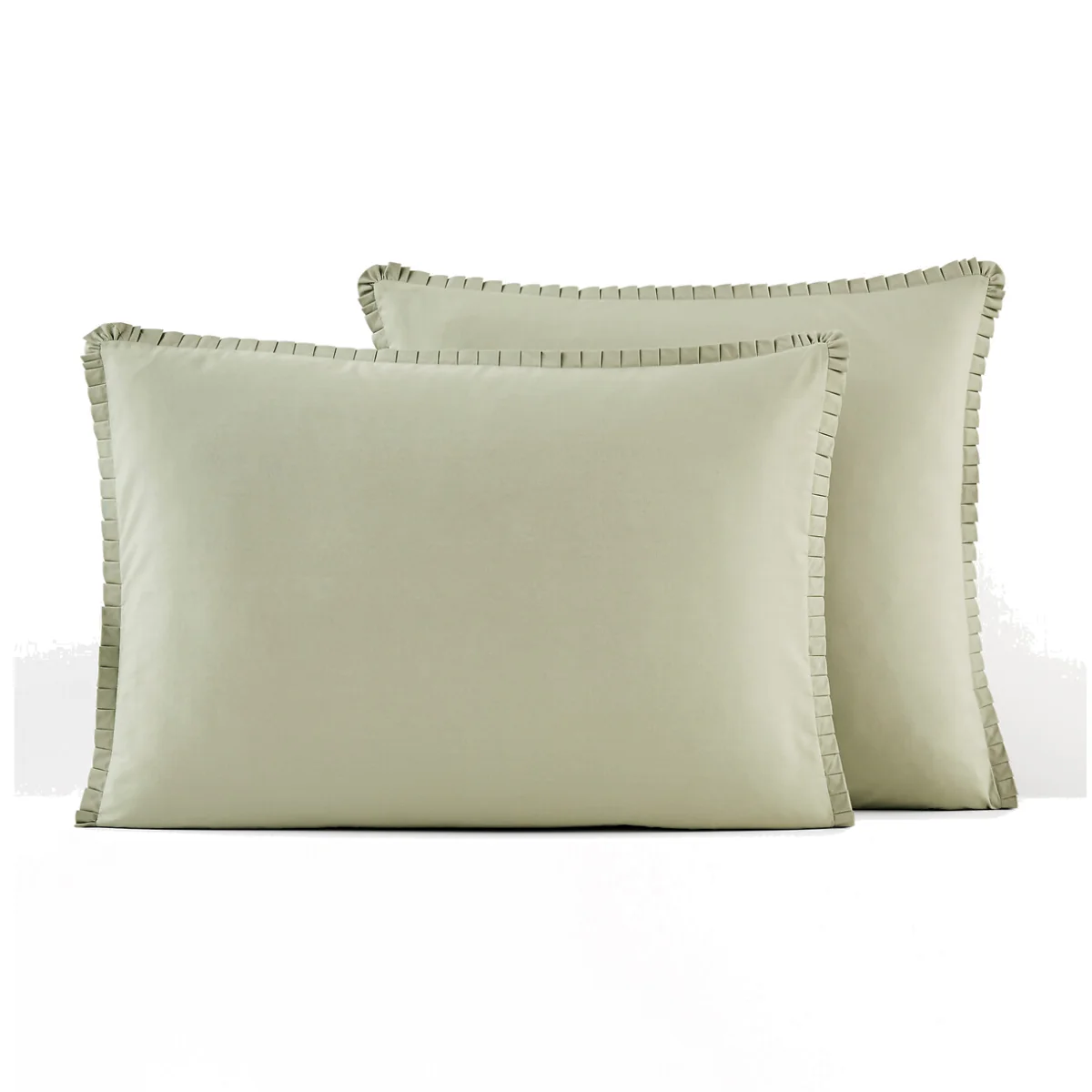 Ruffle Trim 100% Cotton Percale 200 Thread Count Pillowcase – image 1