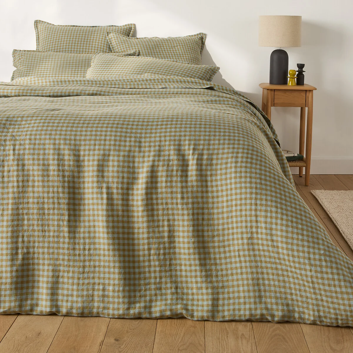 Acélie Olive/Opaline Washed Linen Pillowcase – image 2