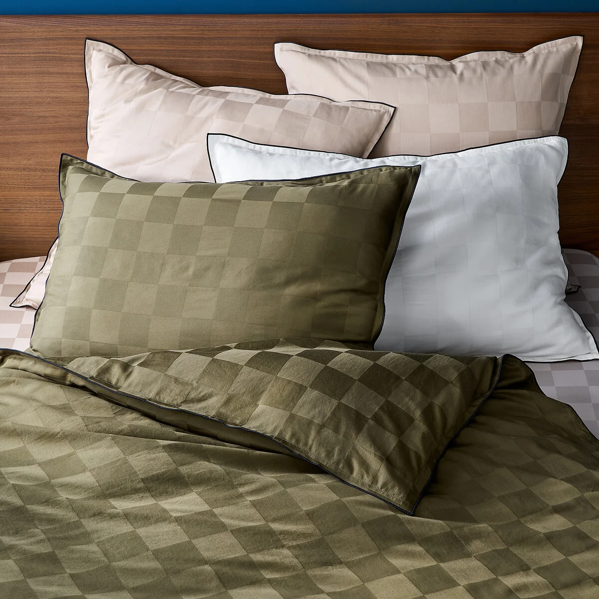 Victor Checkerboard 100% Washed Cotton Satin 300 Thread Count Pillowcase – image 7