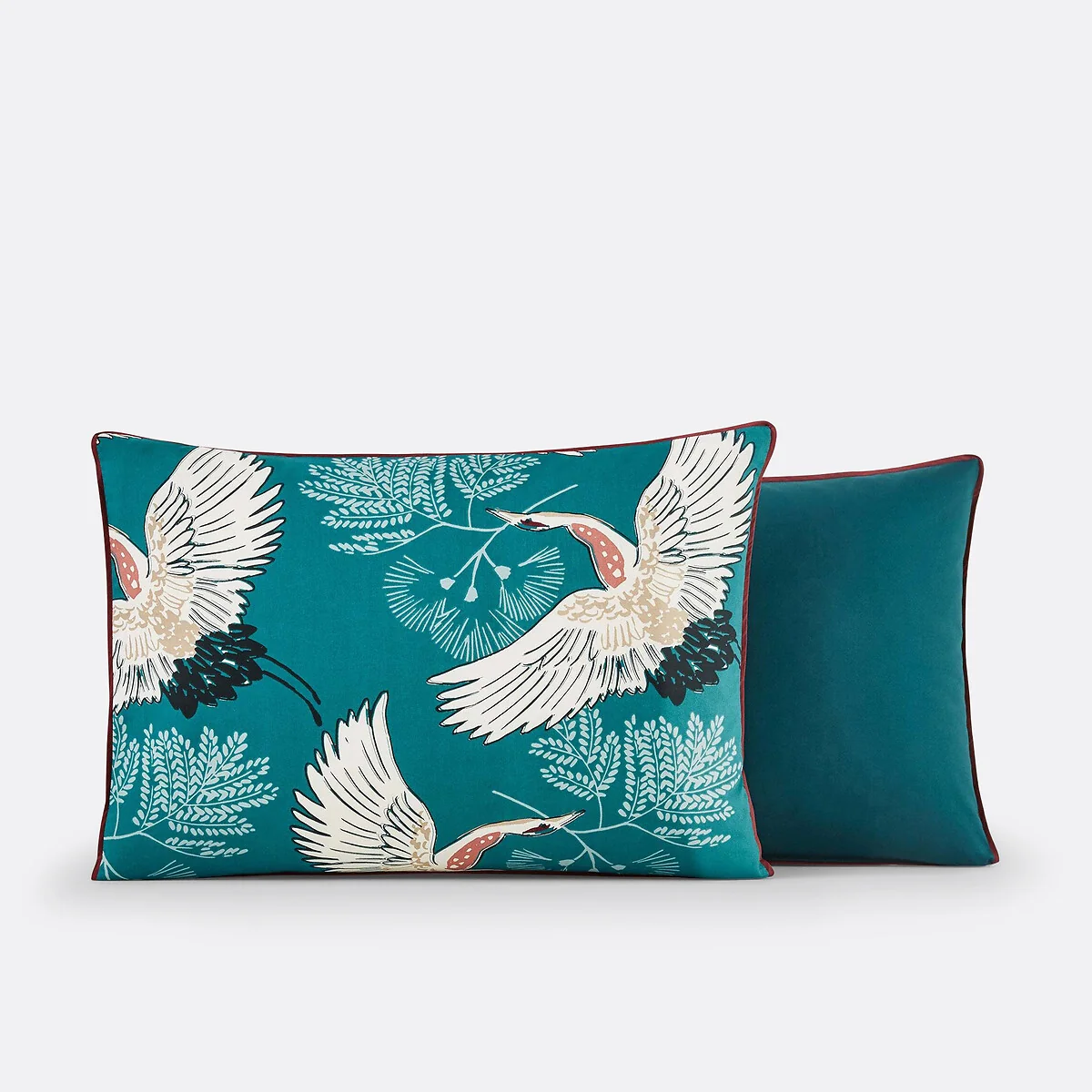 Grues Blue Cotton Percale Pillowcase – image 3