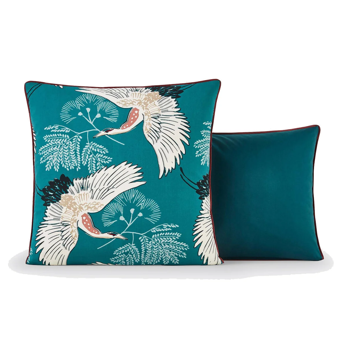 Grues Blue Cotton Percale Pillowcase – image 1
