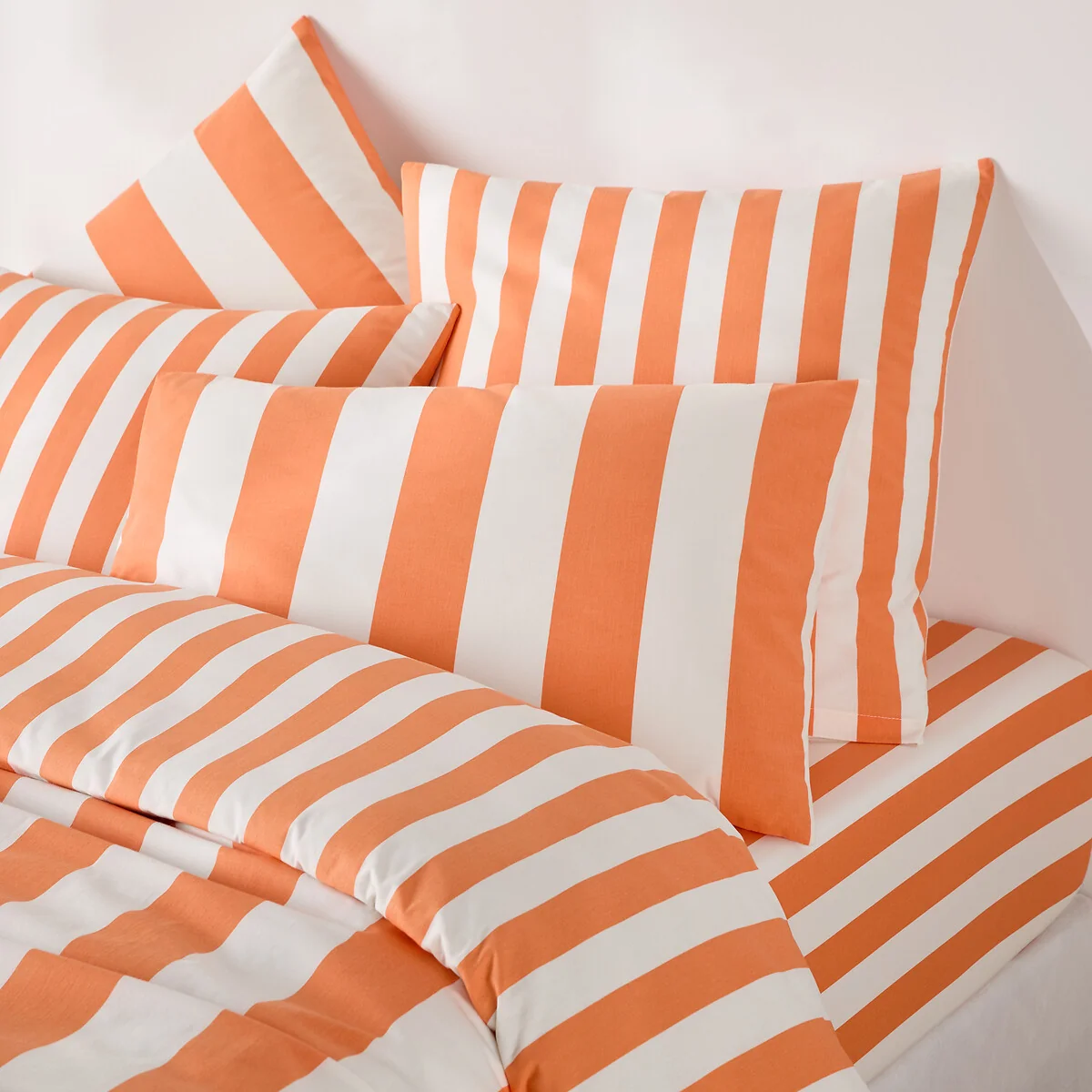 Hendaye Orange Striped Cotton Pillowcase – image 2