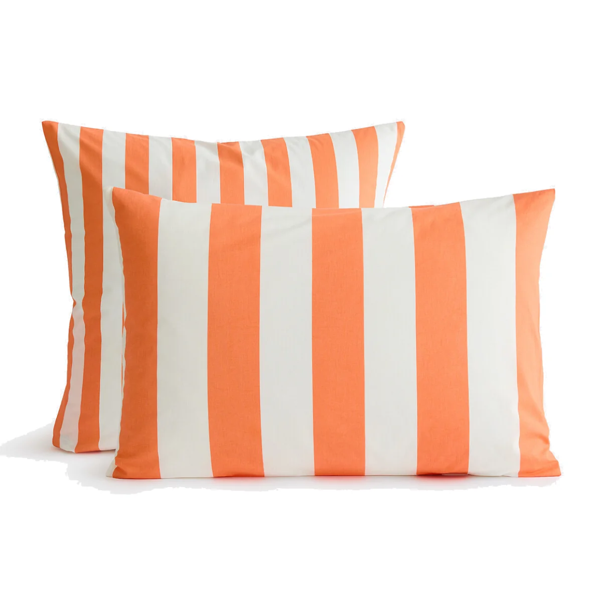 Hendaye Orange Striped Cotton Pillowcase – image 1
