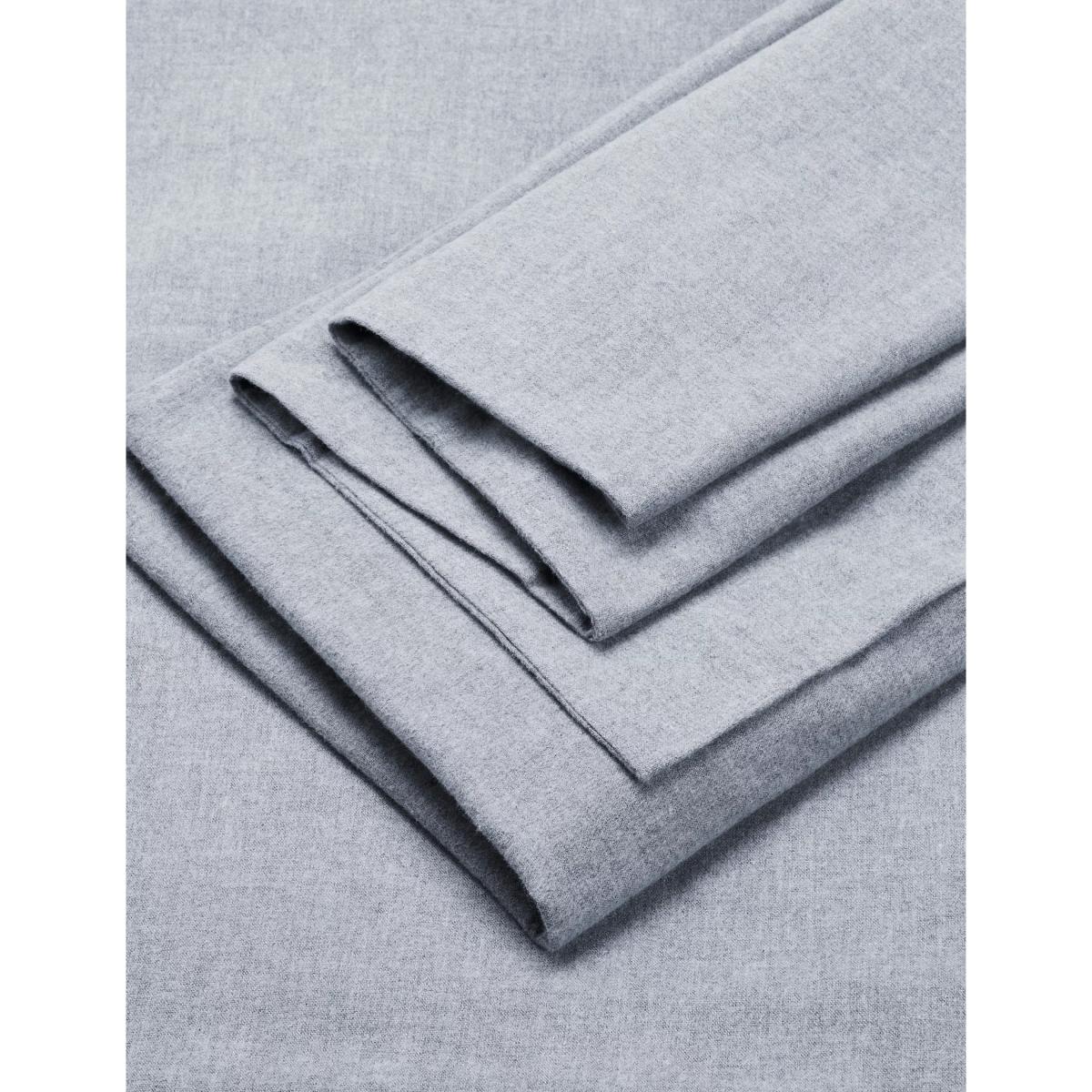 M&S 2pk Pure Brushed Cotton Oxford Pillowcases - White, White,Grey Marl – image 2