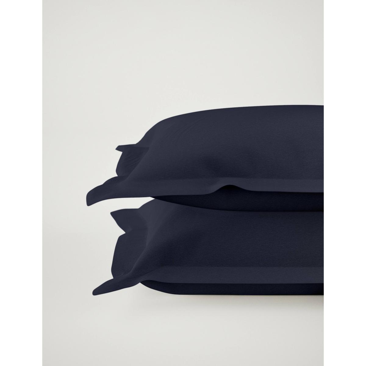M&S 2 Pack Pure Brushed Cotton Oxford Pillowcases Midnight Navy – image 2