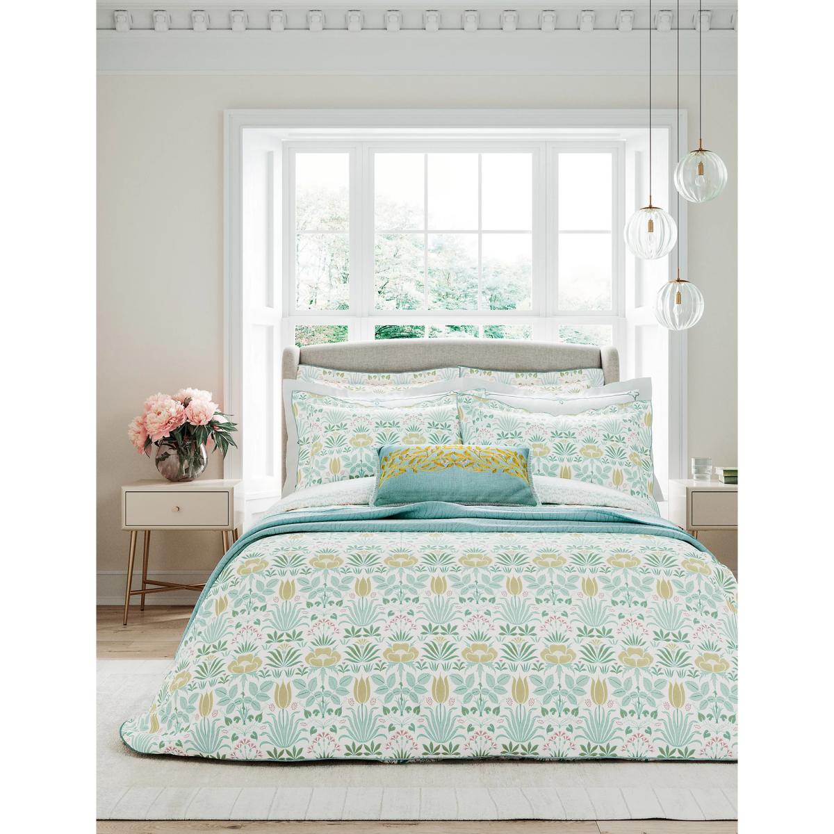 V&A Cotton Percale Voysey Anselm Pillowcase - Aqua, Aqua – image 2