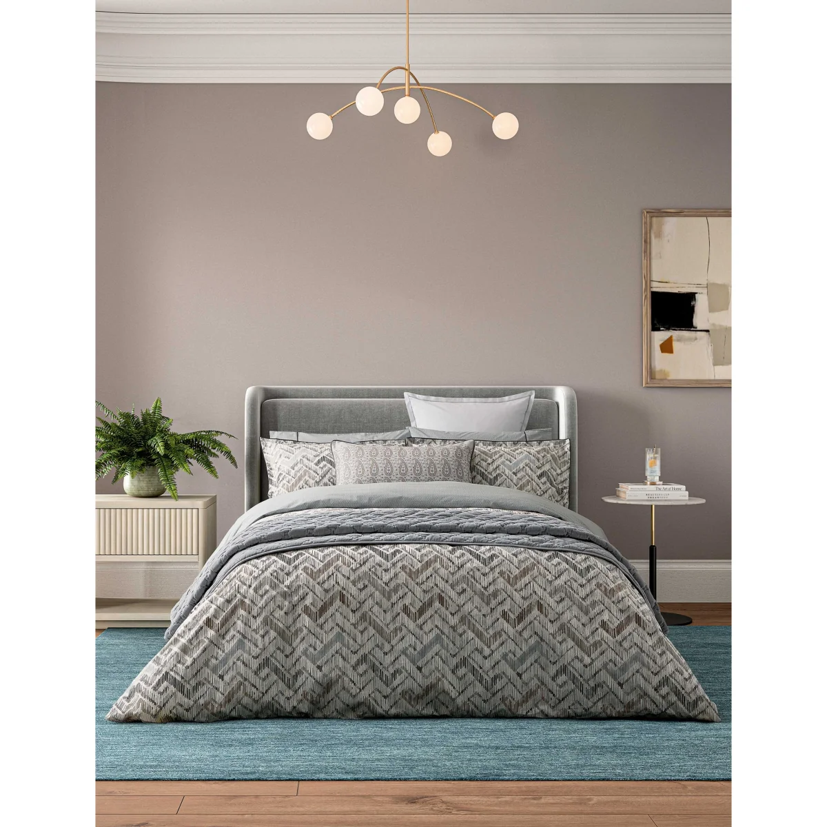 Bedeck of Belfast 2 Pack Pure Cotton Danza Pillowcases Light Grey Mix – image 4