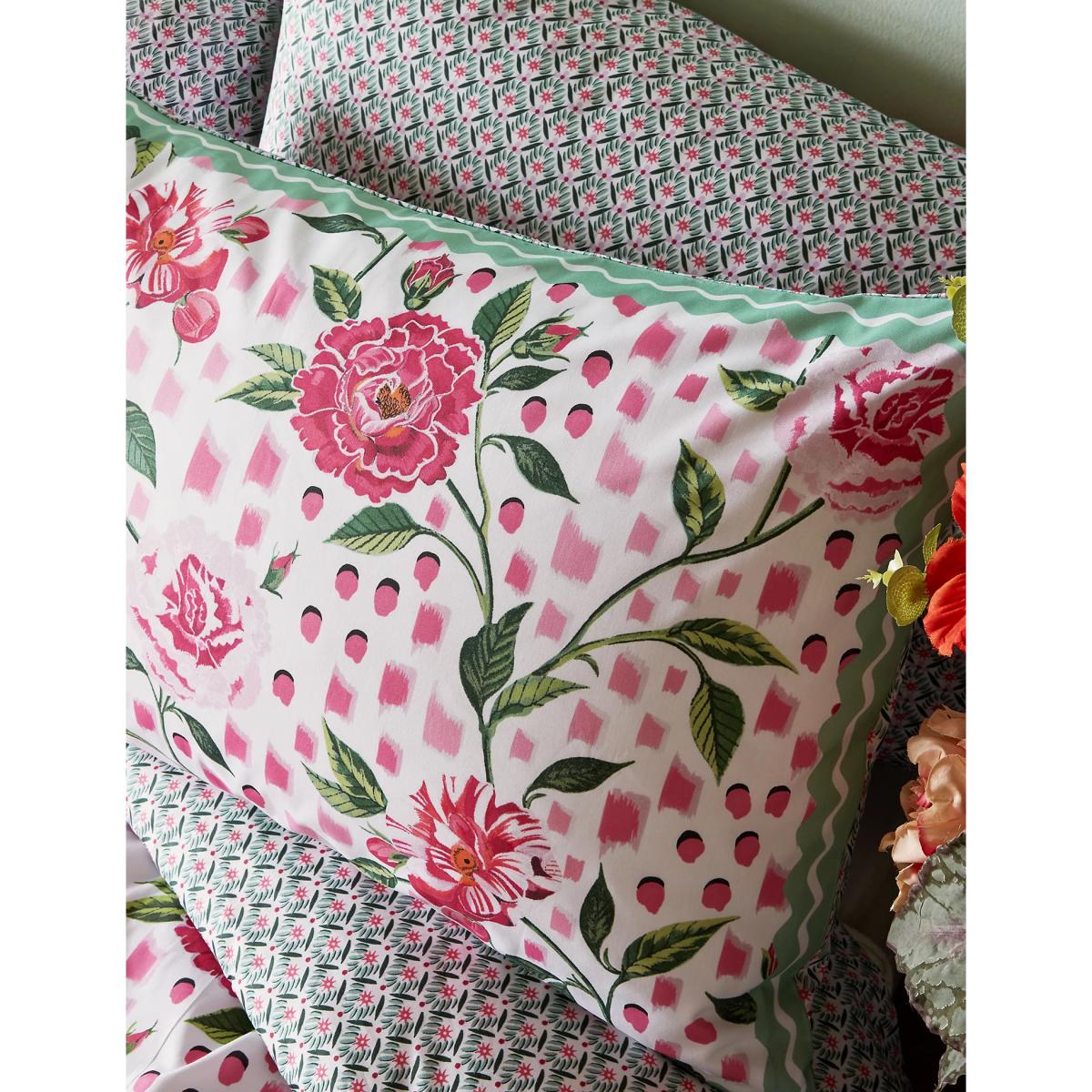 Cath Kidston 2 Pack Pure Cotton Tea Rose Pillowcases - Pink Mix, Pink Mix – image 2