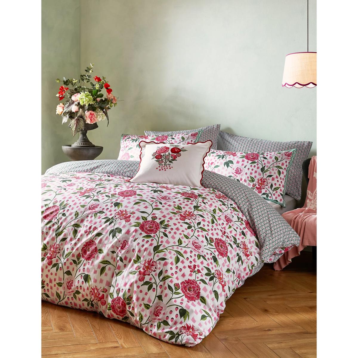 Cath Kidston 2 Pack Pure Cotton Tea Rose Pillowcases - Pink Mix, Pink Mix – image 1