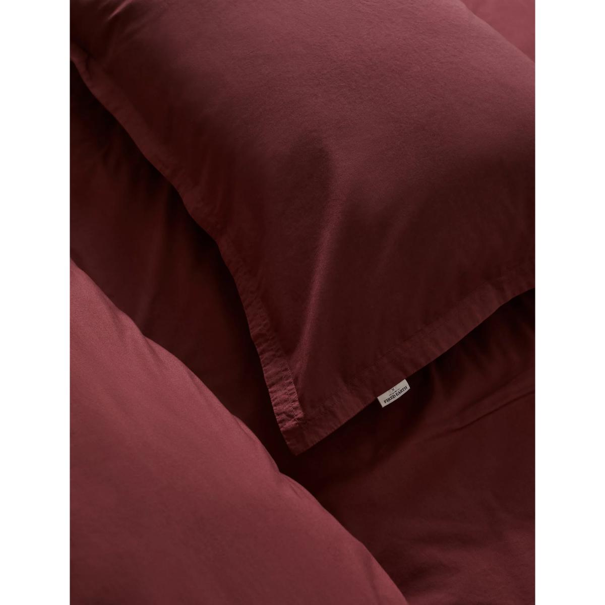 M&S X Fired Earth  2 Pack Washed Cotton Pillowcases - Dragons Blood, Dragons Blood,Charcoal,Gesso,Storm,Under The Waves,Weald Green,Pompeiian Red,Dover Cliffs,Malm – image 4