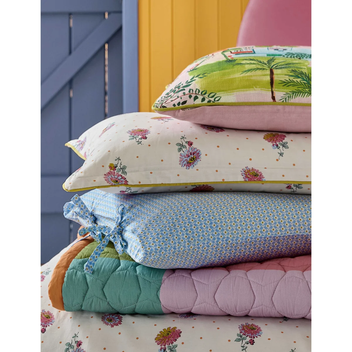 LAND & SHORE 2 Pack Pure Cotton Rene Pillowcases Light Blue Mix – image 3