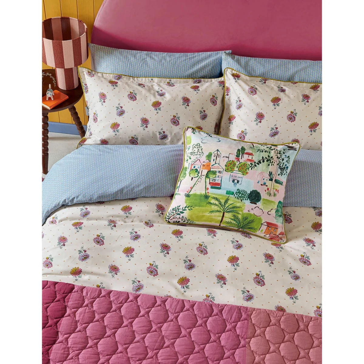 LAND & SHORE 2 Pack Pure Cotton Rene Pillowcases Light Blue Mix – image 4