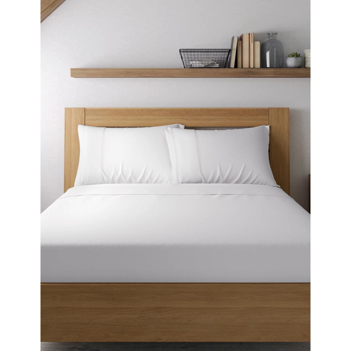 M&S 2 Pack Cotton Rich Percale Pillowcases - Cranberry, Cranberry,Dark Ochre,White,Oyster,Dove,Silver Grey,Light Putty,Light Cream,Blue Denim,Aqua,Light Duck Egg,Medium Pink – image 2