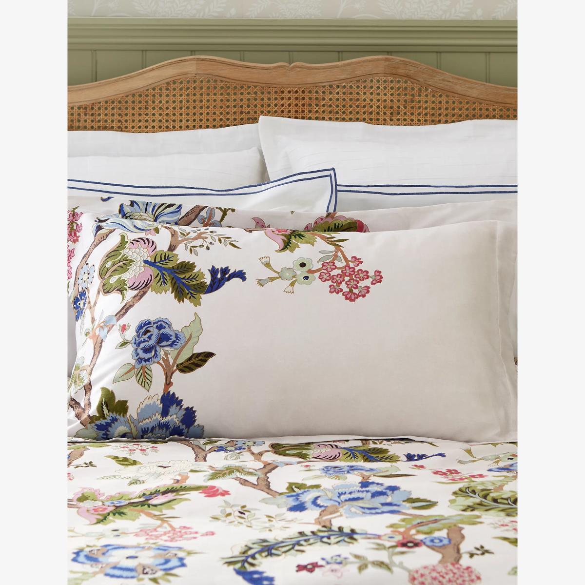 Sanderson Pure Cotton Sateen Fussang Tree Oxford Pillowcase - Dark Blue, Dark Blue – image 1