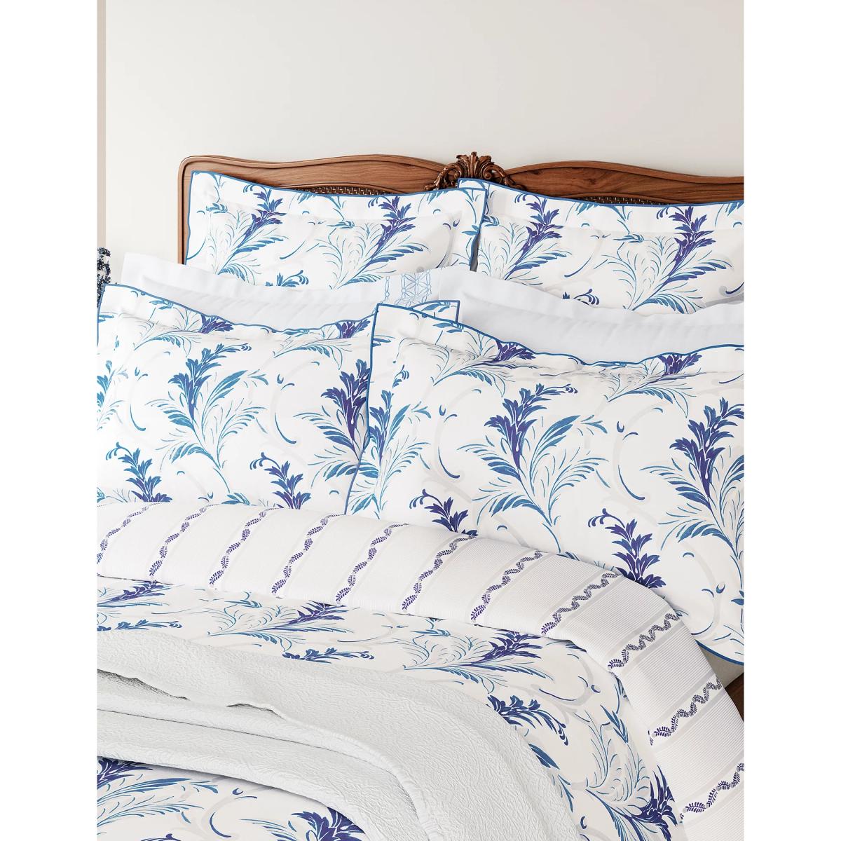 V&A Pure Cotton Percale Baroque Oxford Pillowcase - Indigo Mix, Indigo Mix – image 2