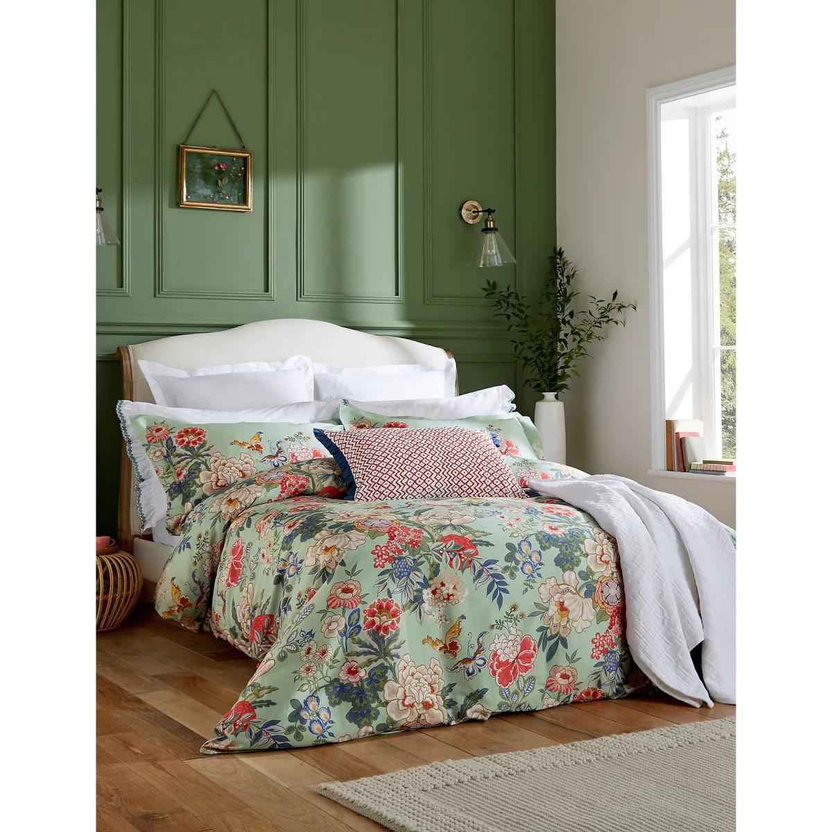 Sanderson Pure Cotton Emperor Peony Oxford Pillowcase - Blue, Blue – image 2