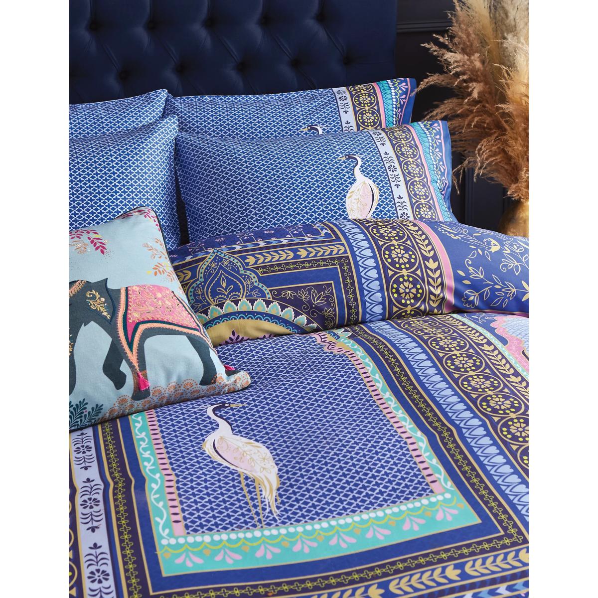 Sara Miller 2 Pack Sateen Lattice Window Pillowcases - Blue Mix, Blue Mix – image 2