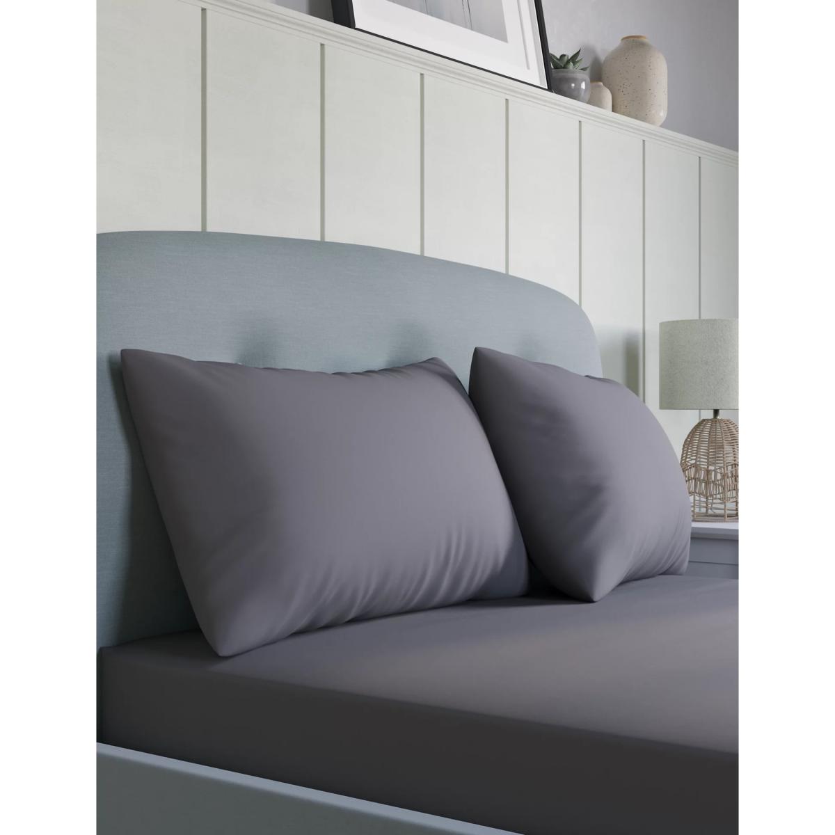 M&S 2pk Egyptian Cotton Sateen 400 Thread Count Pillowcases - Duck Egg, Duck Egg,White,Pearl Grey,Light Cream,Dusted Mauve,Petrol – image 2