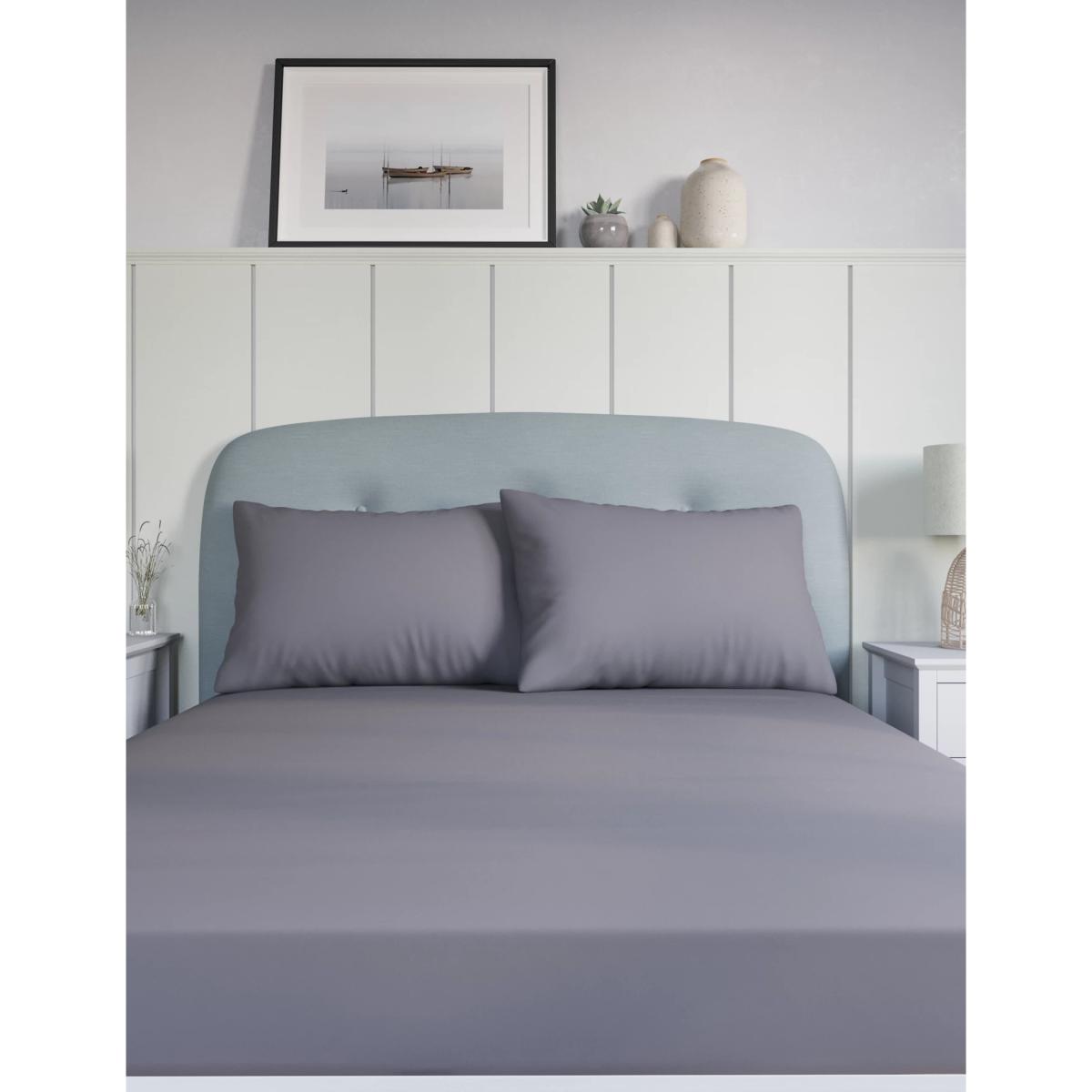 M&S 2pk Egyptian Cotton Sateen 400 Thread Count Pillowcases - Duck Egg, Duck Egg,White,Pearl Grey,Light Cream,Dusted Mauve,Petrol – image 3