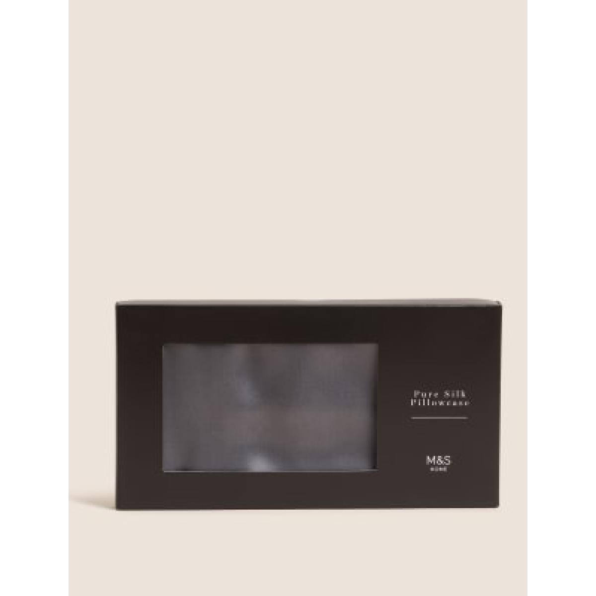 M&S Pure Silk Pillowcase - Navy, Navy,Soft Pink,Slate Blue,Charcoal,Natural,Mink,Light Grey,Soft Green,Mint – image 2