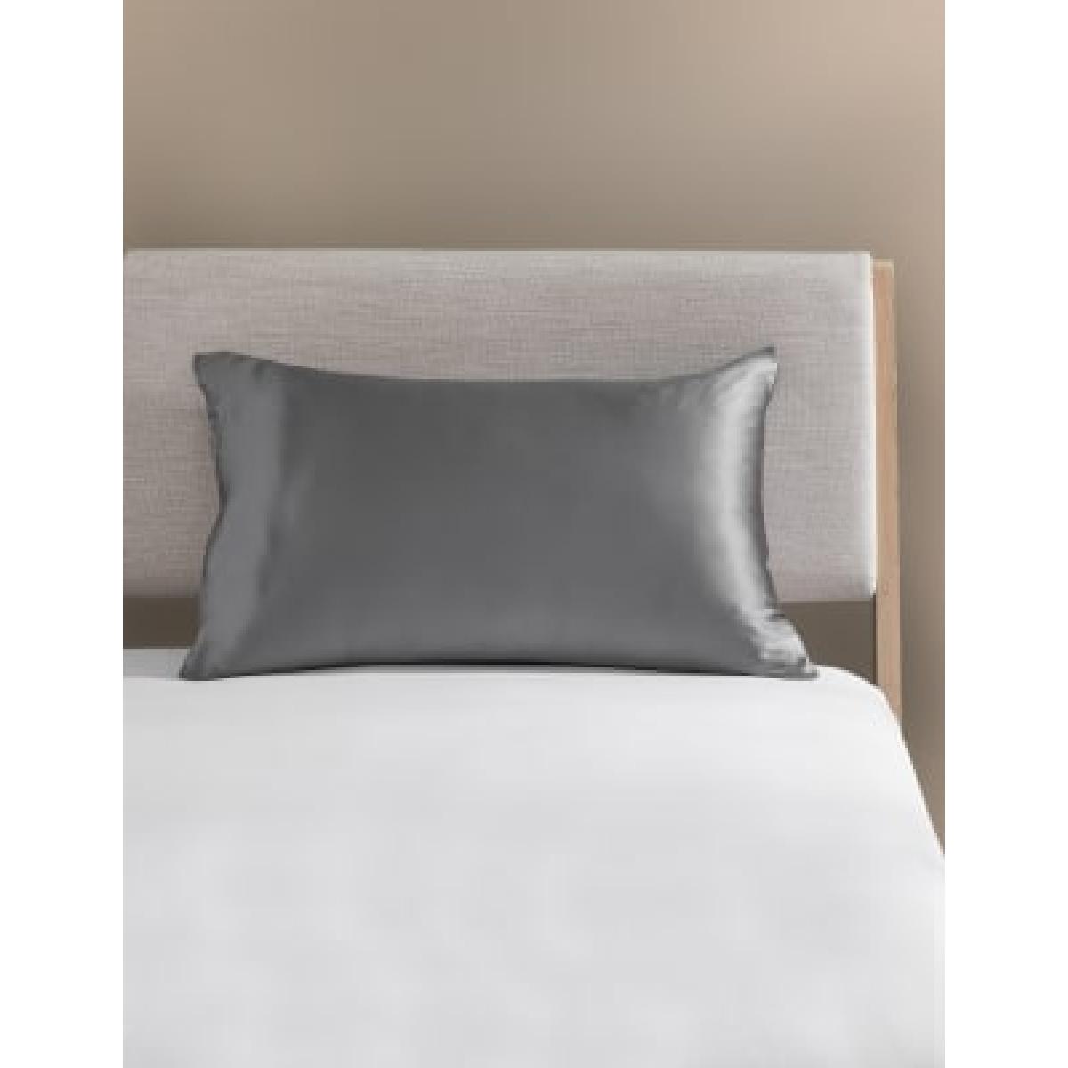M&S Pure Silk Pillowcase - Navy, Navy,Soft Pink,Slate Blue,Charcoal,Natural,Mink,Light Grey,Soft Green,Mint – image 4