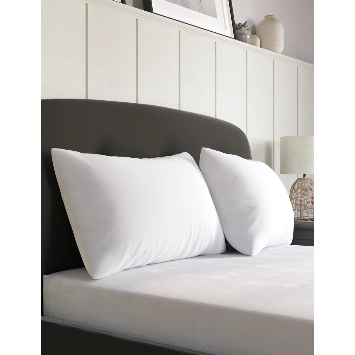M&S 2 Pack Egyptian Cotton Standard Pillowcases - White, White,Light Cream – image 2