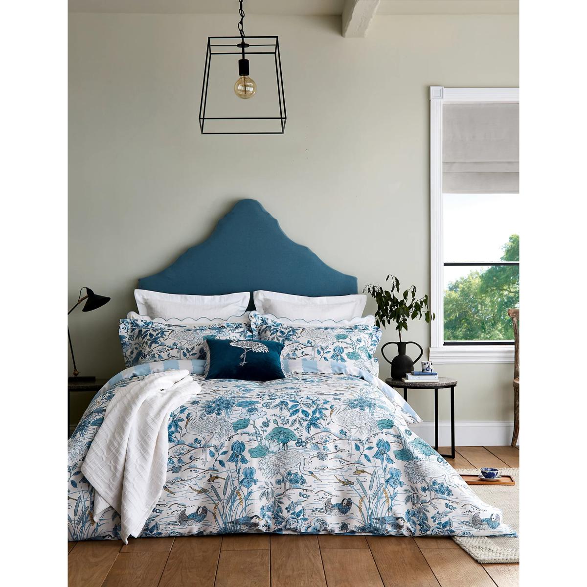 Sanderson Pure Cotton Sateen Crane & Frog Oxford Pillowcase - Blue, Blue – image 2