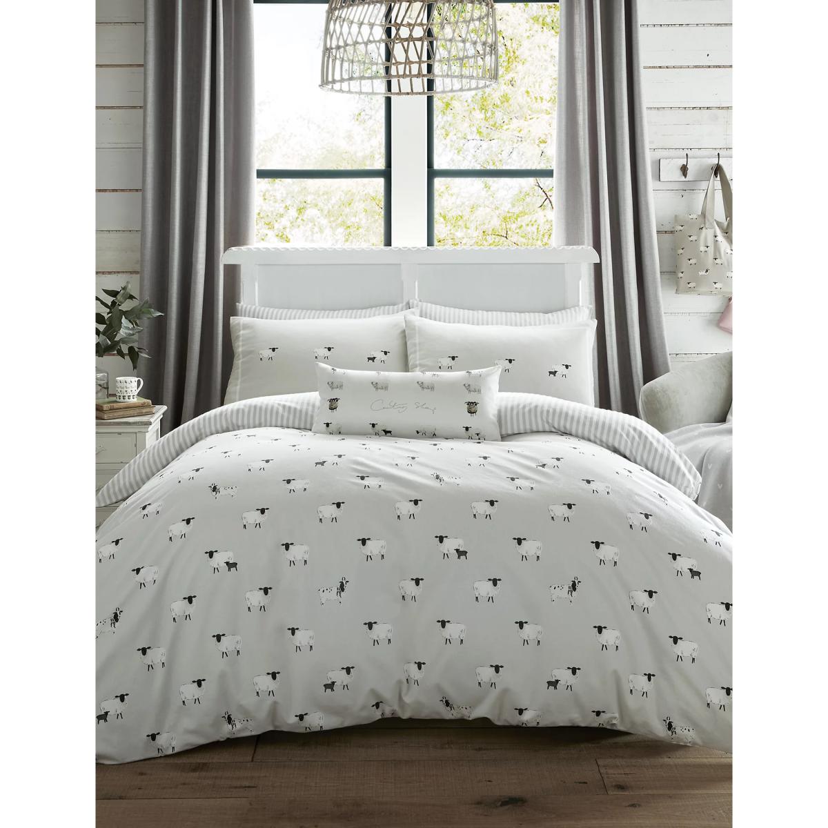 M&S Sophie Allport 2 Pack Pure Cotton Sheep Oxford Pillowcases - Grey Mix, Grey Mix – image 3