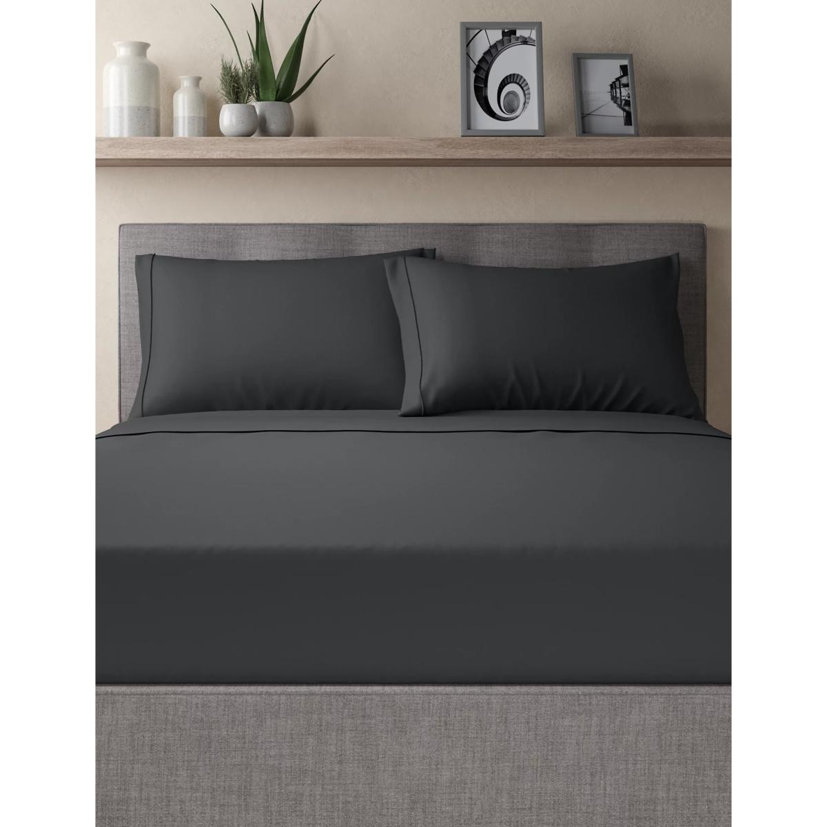 M&S Egyptian Cotton 230 Thread Count Pillowcase - Black, Black – image 2