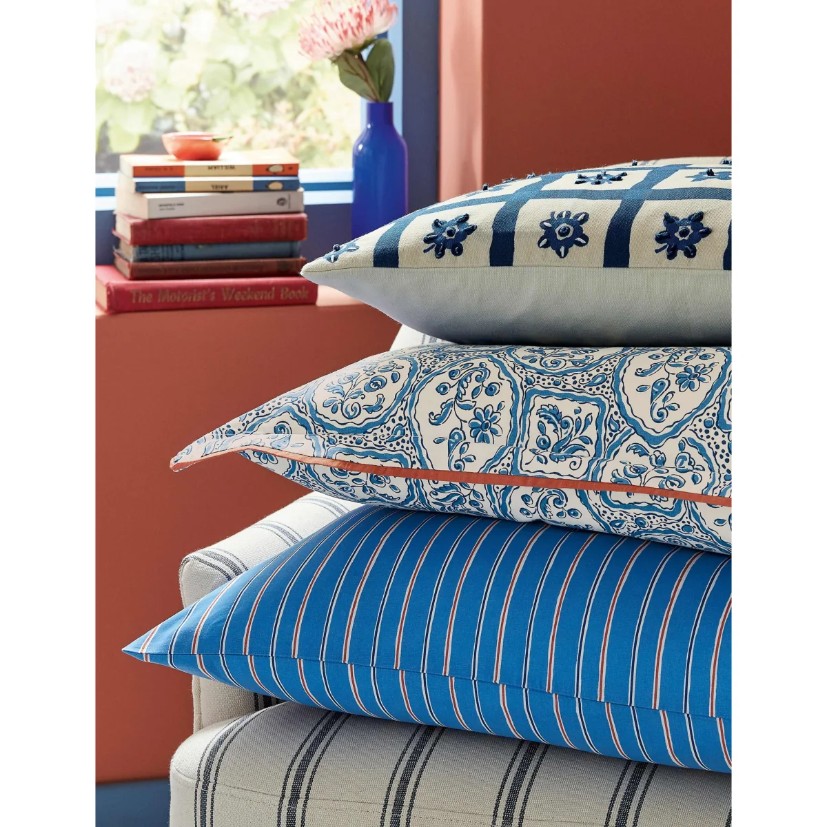 LAND & SHORE 2 Pack Pure Cotton Portrait Stripe Piilowcases Blue Mix – image 4
