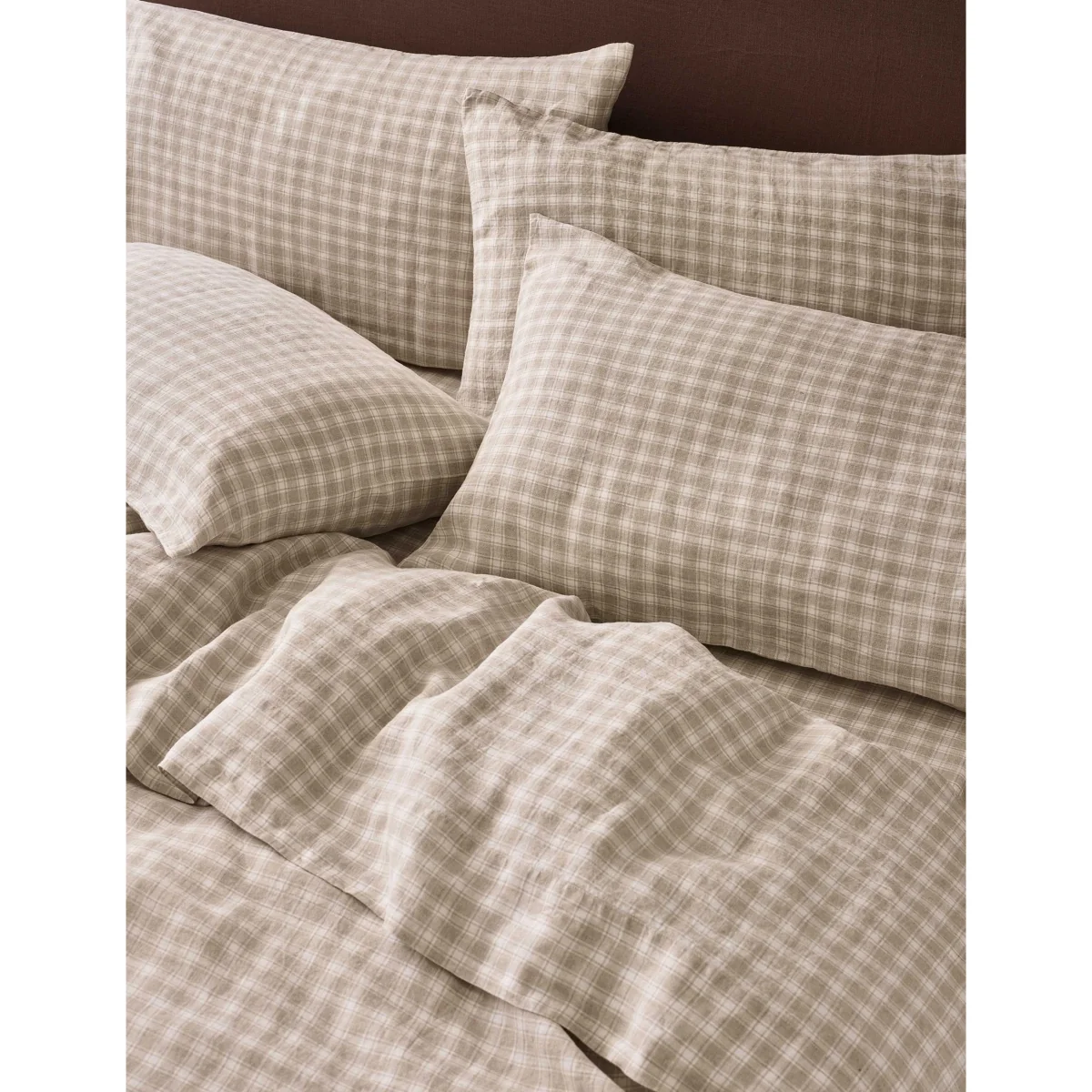 Piglet In Bed 2 Pack Pure Linen Patterned Pillowcase Set Dark Green – image 2