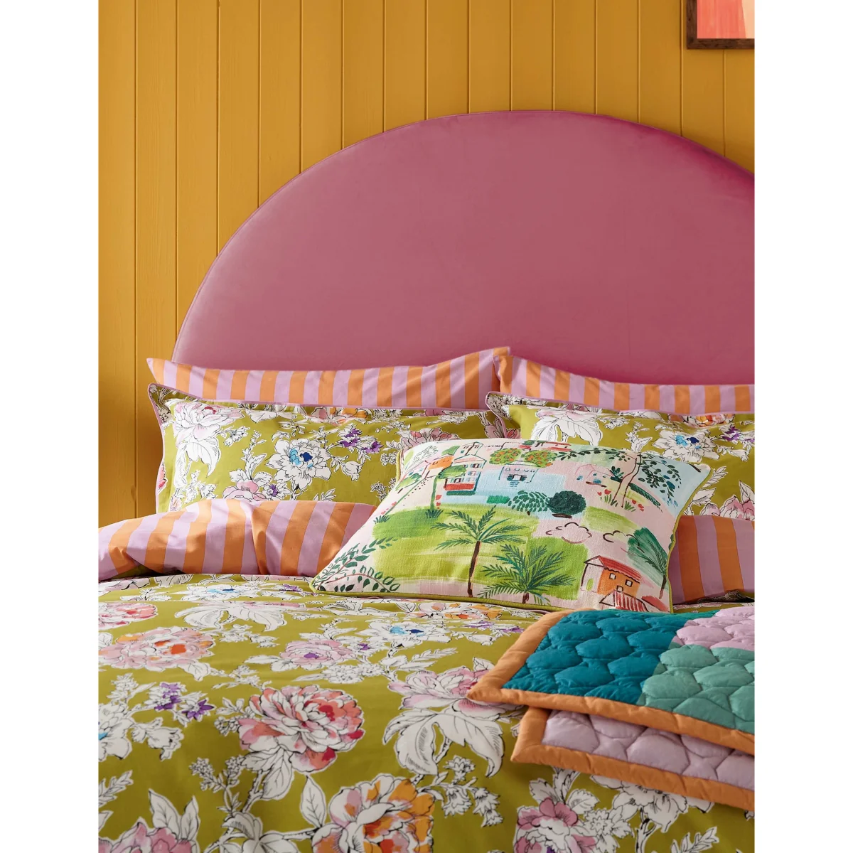 LAND & SHORE 2 Pack Pure Cotton Peony Pillowcases Orange Mix – image 5