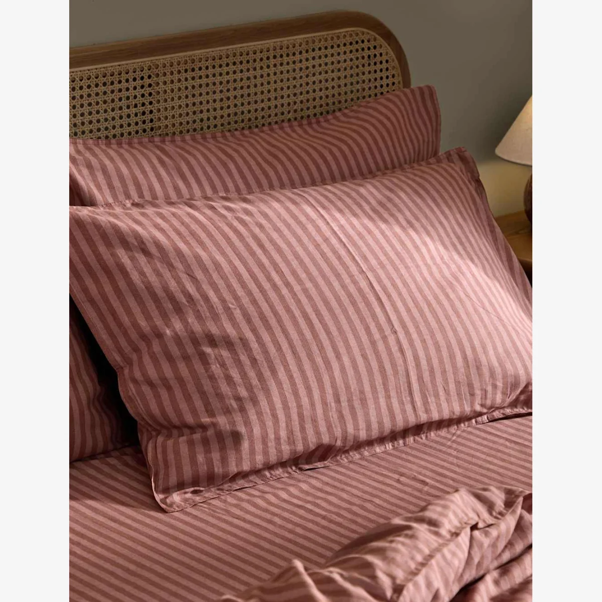 YARD Set of 2 Pure Cotton Marlow Striped Pillowcases Pink Mix – image 1