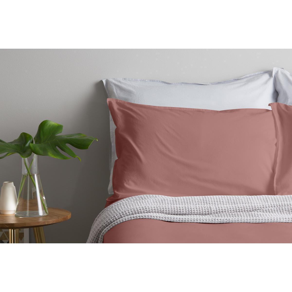 Alexia Stonewashed Cotton Pair of Pillowcases, Dark Rose – image 7