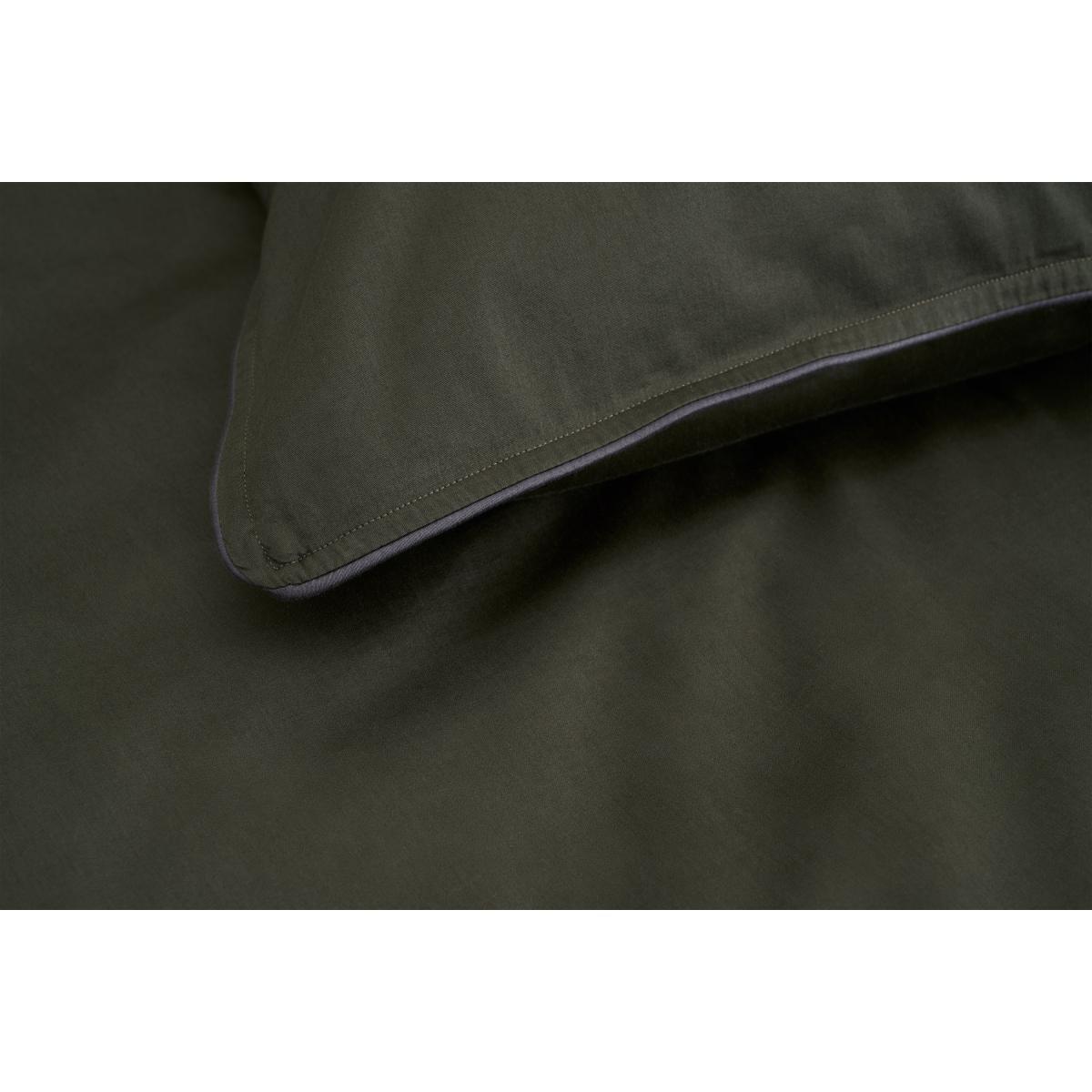 Hylia 100% Washed Cotton Sateen Duvet Cover + 2 Pillowcases, Super King, Forest Green – image 5