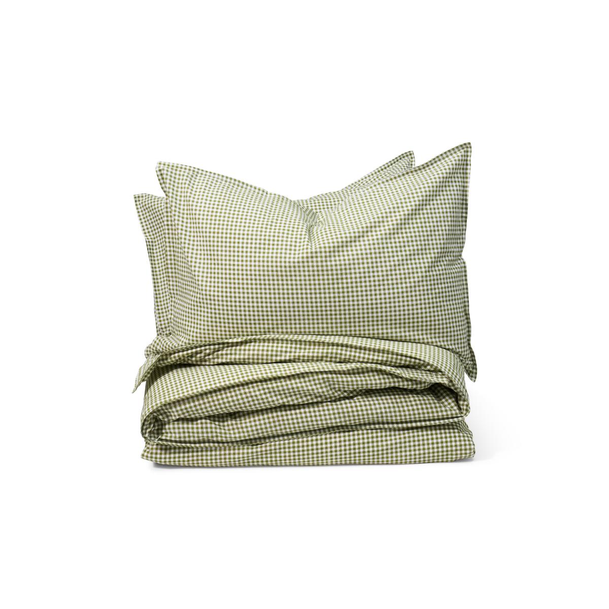Tyce 100% Cotton Gingham Duvet Cover + 2 Pillowcases, Double, Khaki – image 2