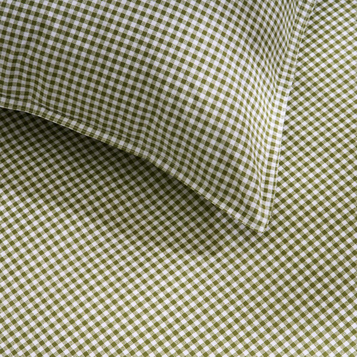 Tyce 100% Cotton Gingham Duvet Cover + 2 Pillowcases, Double, Khaki – image 10