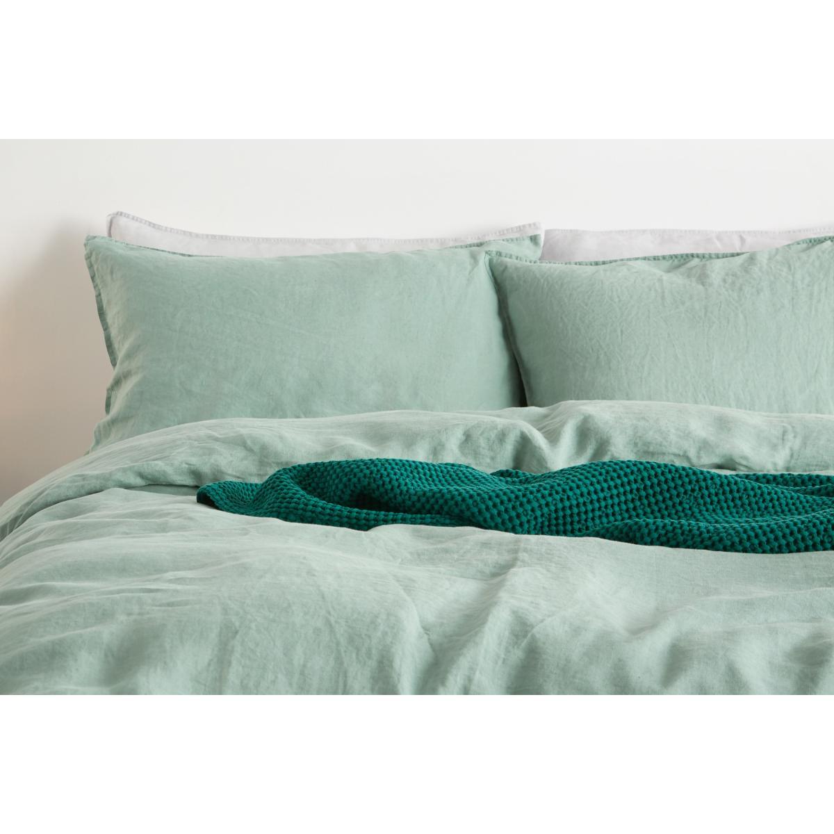 Brisa 100% Linen Pair of Pillowcases, Soft Green – image 3