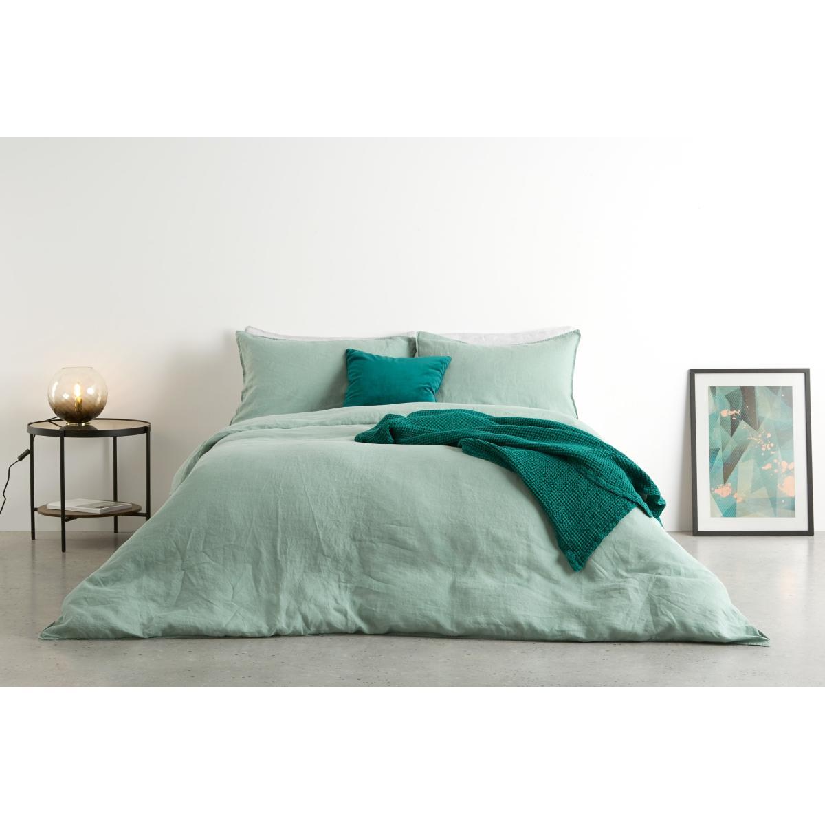 Brisa 100% Linen Pair of Pillowcases, Soft Green – image 4