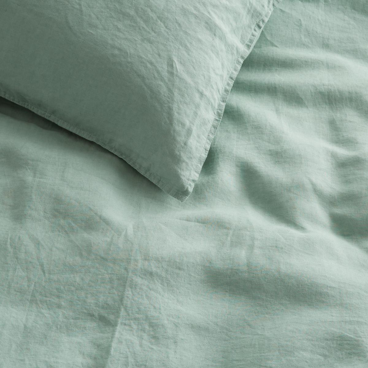 Brisa Linen Duvet Cover + 2 Pillowcases Double, Soft Green – image 10