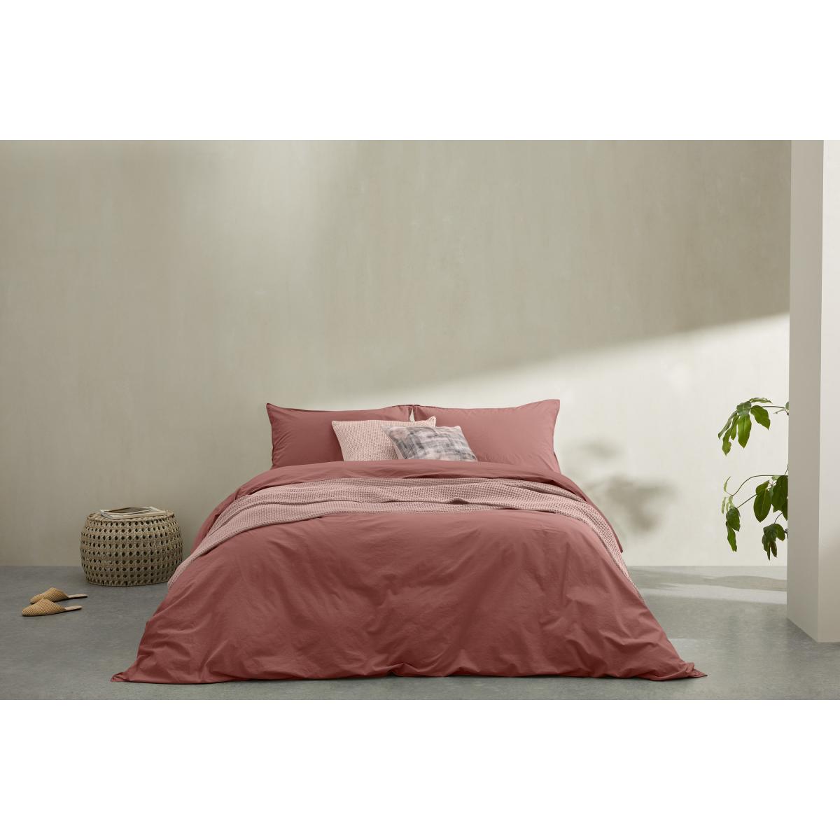 Alexia 100% Stonewashed Cotton Duvet Cover + 2 Pillowcases, King Size, Dark Rose – image 3