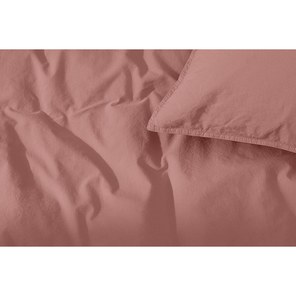 Alexia 100% Stonewashed Cotton Duvet Cover + 2 Pillowcases, King Size, Dark Rose – image 6