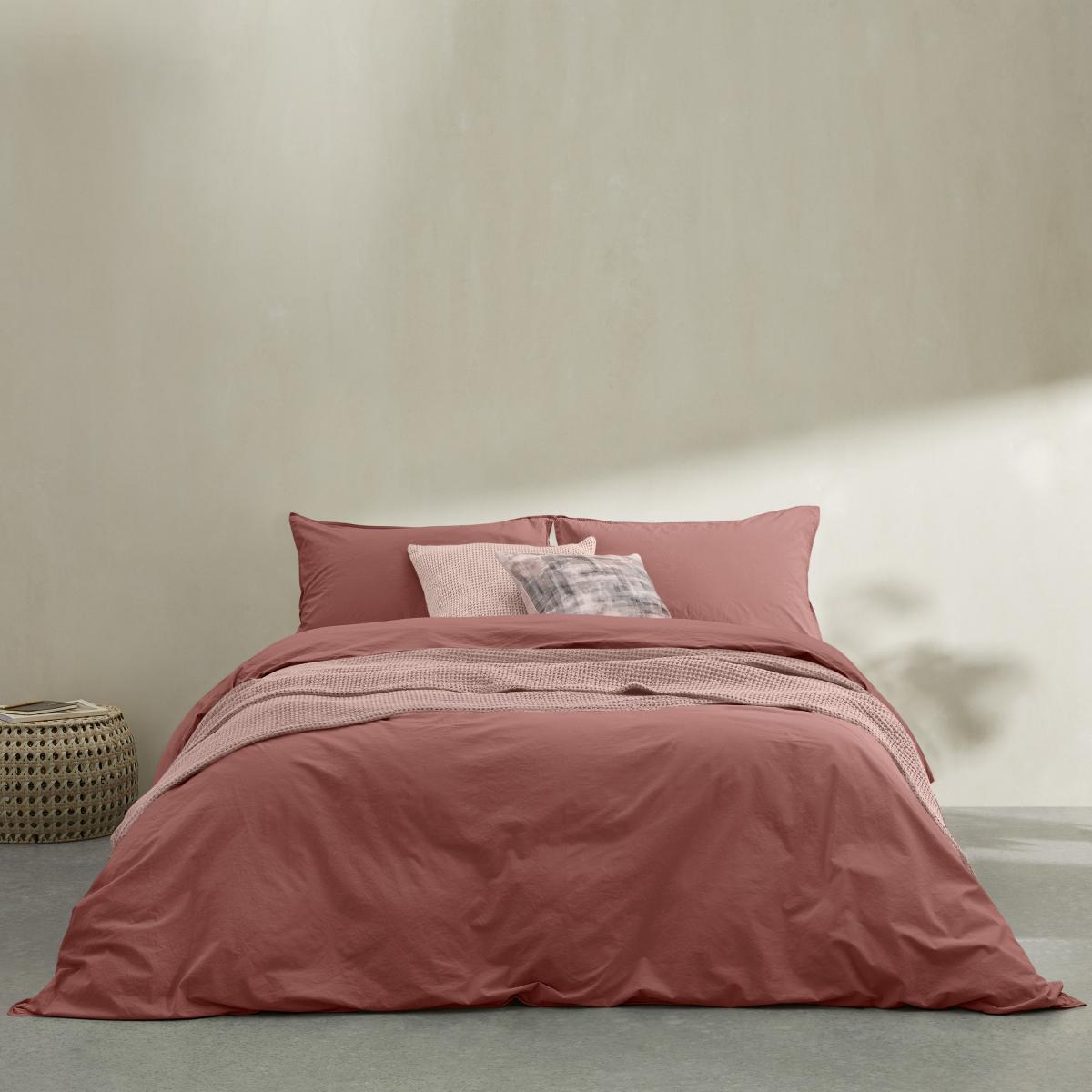 Alexia 100% Stonewashed Cotton Duvet Cover + 2 Pillowcases, King Size, Dark Rose – image 7