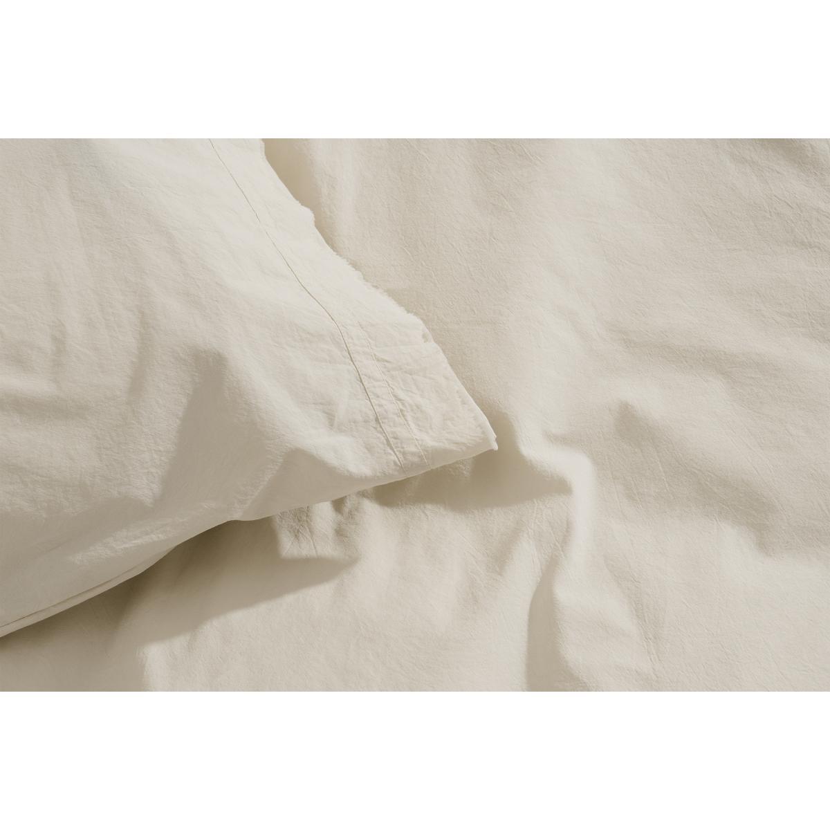 Zana 100% Organic Cotton Stonewashed Duvet Cover + 2 Pillowcases, Double, Natural – image 5