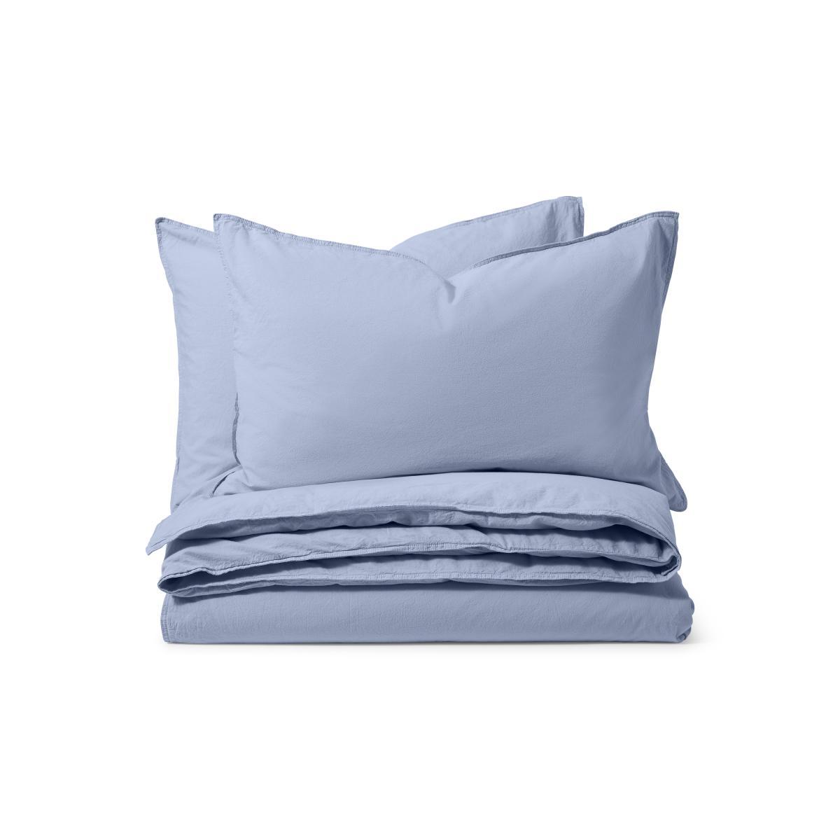 Alexia 100% Organic Stonewashed Cotton Duvet Cover + 2 Pillowcases, King, Cornflower Blue – image 2