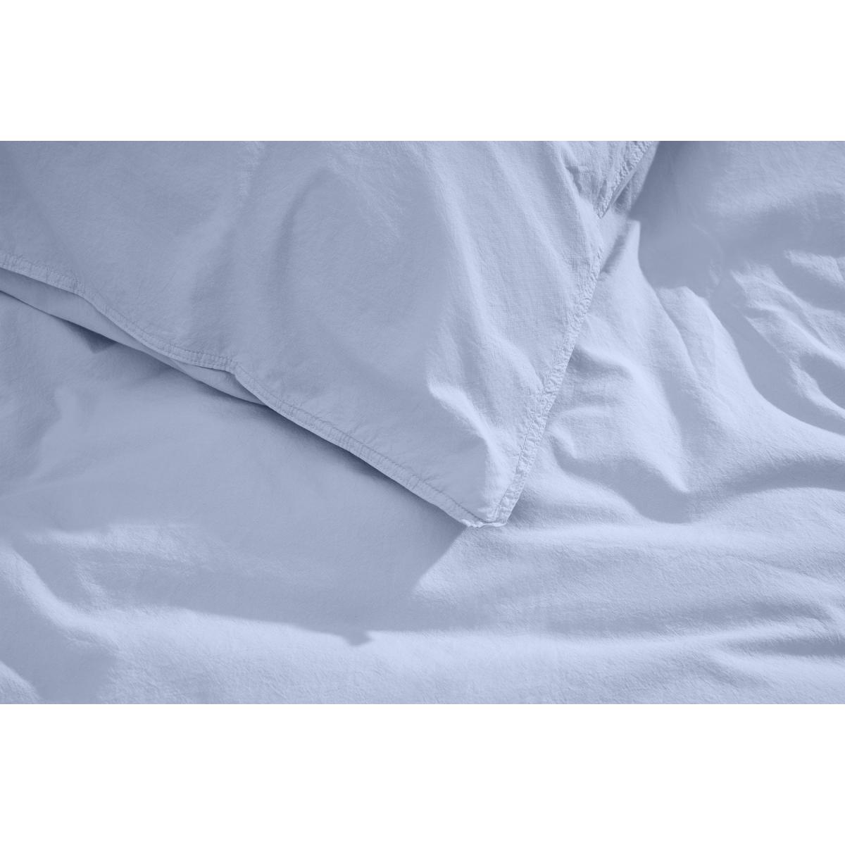 Alexia 100% Organic Stonewashed Cotton Duvet Cover + 2 Pillowcases, King, Cornflower Blue – image 5