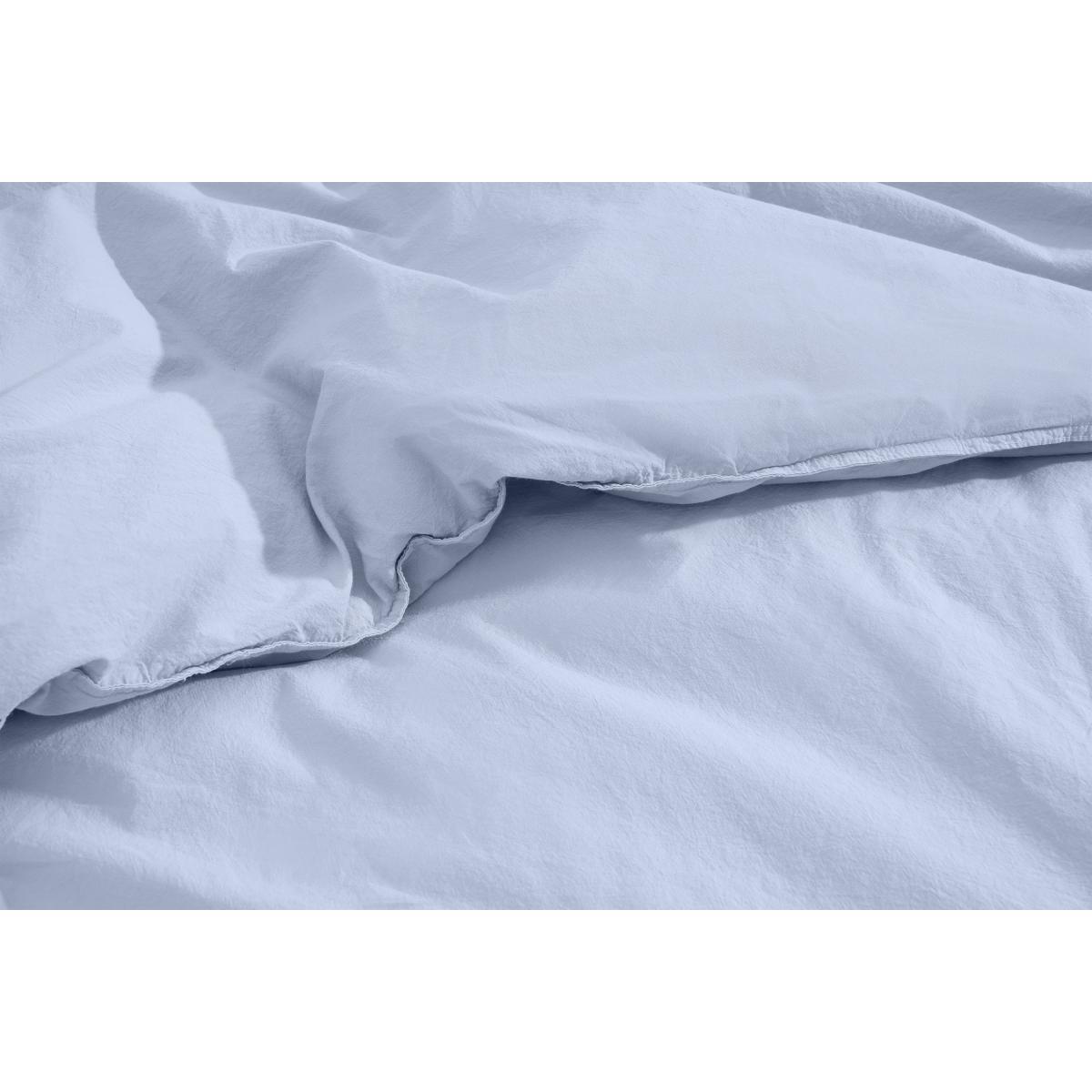 Alexia 100% Organic Stonewashed Cotton Duvet Cover + 2 Pillowcases, King, Cornflower Blue – image 6